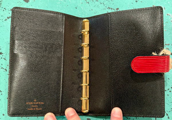 LV147- 1995 Louis Vuitton Red Epi Agenda