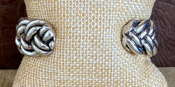 GR Braided Sterling Silver Cuff Bracelet