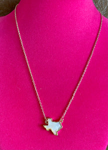 Fossick 16" 14K Gold Plated MOP Texas Necklace