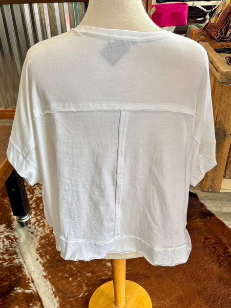 "Cropped And Ready" Zanana Oversized Crop Box Tee