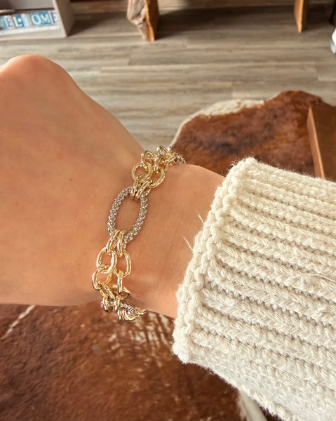 Fossick Two Tone Cable Link Bracelet