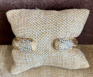 Fossick Pave Tipped Brushed Gold Hinge Bracelet