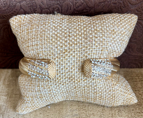 Fossick Pave Tipped Brushed Gold Hinge Bracelet