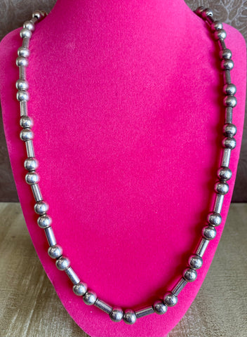 24" Sterling Silver Navajo Beads