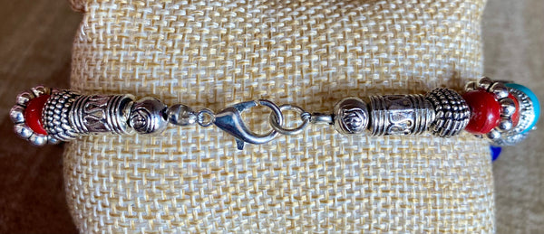 Silver and turquoise bracelet