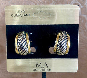 Fossick Mixed Metal Cable Hoop Earring