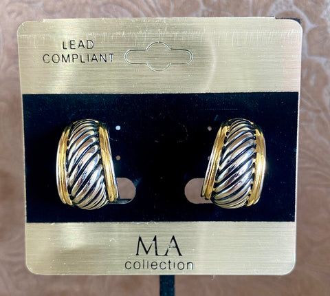 Fossick Mixed Metal Cable Hoop Earring