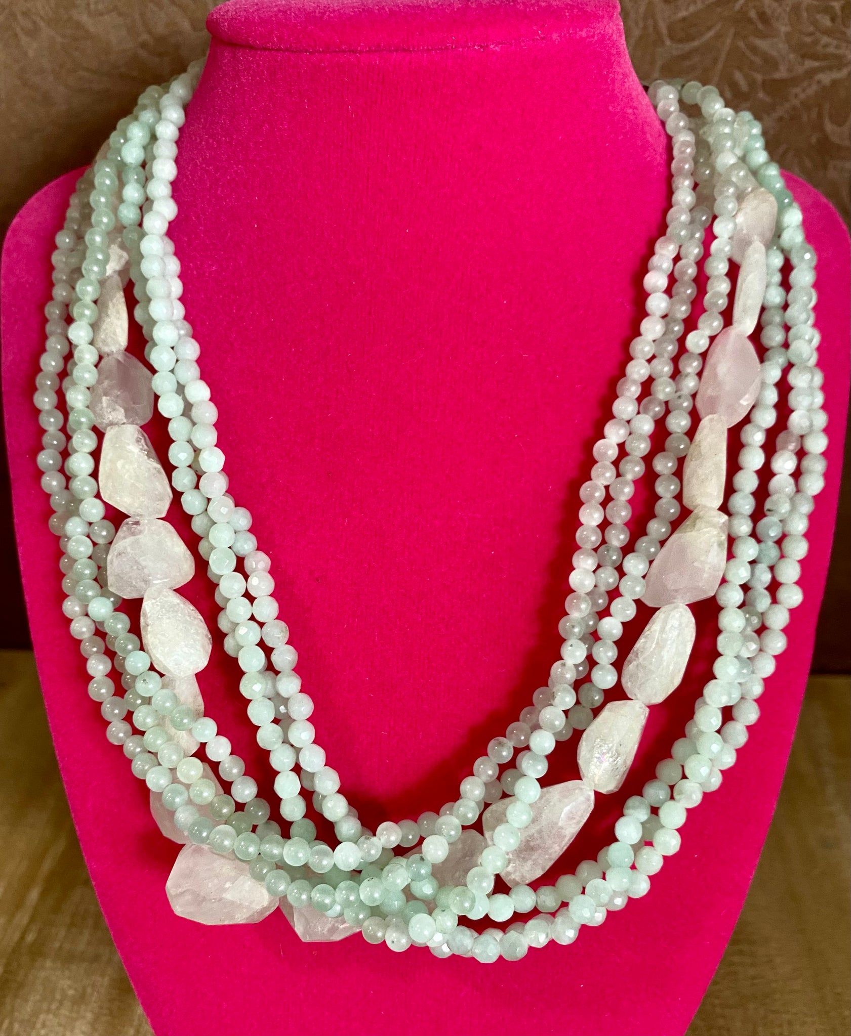 7 Strand Sterling Silver Larimar Necklace
