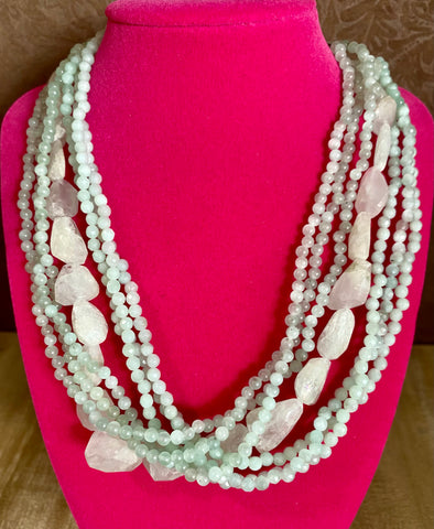 7 Strand Sterling Silver Larimar Necklace