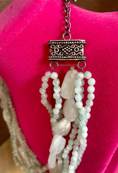 7 Strand Sterling Silver Larimar Necklace