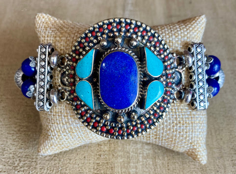 Silver and turquoise bracelet