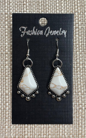 SS14 White Turquoise Drop Earrings