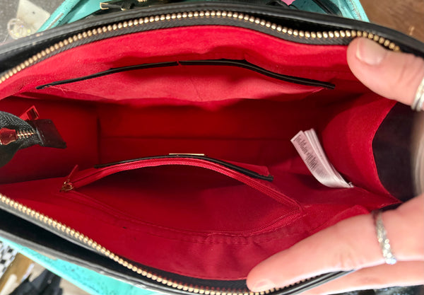 Brown and Black ALDO handbag with shoulder strap attachment