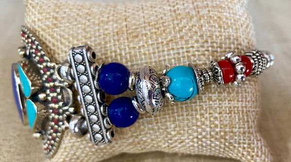 Silver and turquoise bracelet