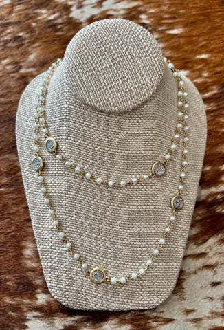 JN5148 Small Coin Pearl Necklace