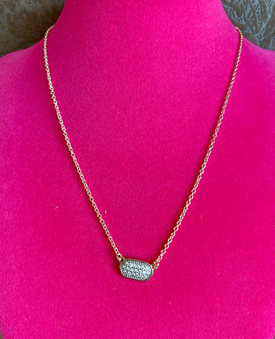 Fossick 14K Gold Plated Dainty Pave Necklace