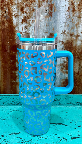 Turquoise Leopard Morgan Tumbler