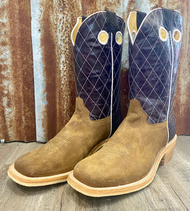 Custom Made- Honey Rough Out Chocolate Bullhide Boots