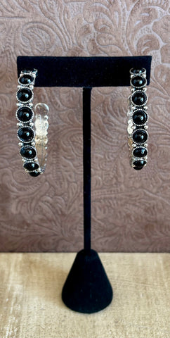 Black Hoop Earring