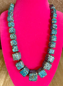 Vintage Genuine Raw Turquoise Stone Necklace