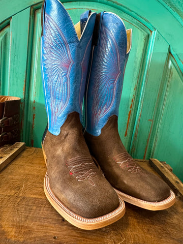 Brock Chocolate Rough Out Blue Jean Tops- Mule Barn Boots