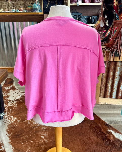 "Cropped And Ready" Zanana Oversized Crop Box Tee