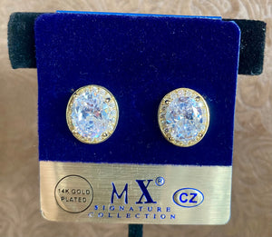 Fossick Brilliant Oval CZ & Gold Studs