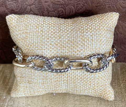 Fossick Large Link Two Tone Bracelet