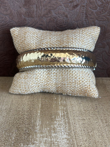Fossick Hammered Gold & Silver Cable Cuff