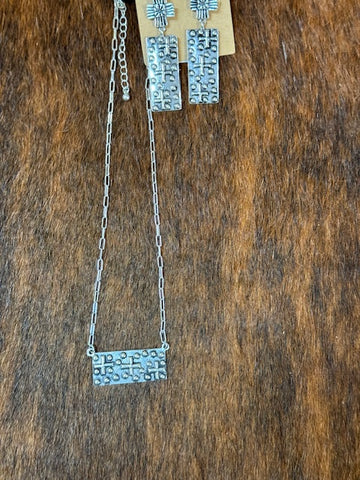 Bar Cross Necklace