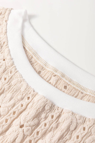 Oatmeal Florals Crew Neck Tank Top