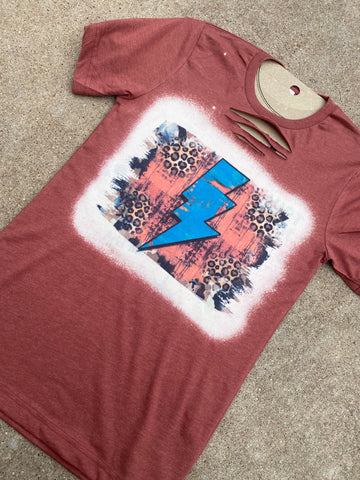 Electric Turquoise Distressed Tee