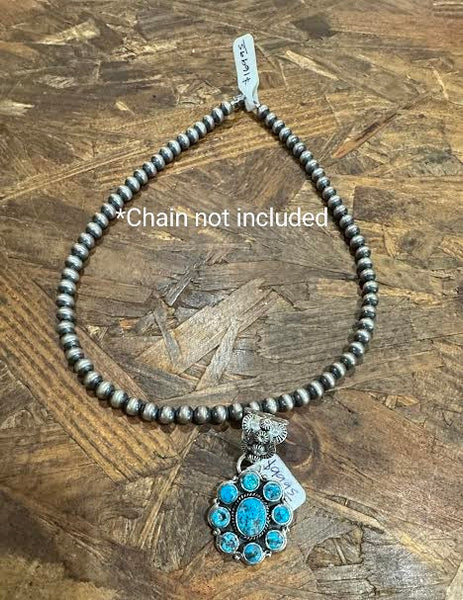 BB10 Turquoise Cluster Pendant