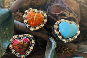 Dian Malouf Heart with Stone Ring (7 In Stock)