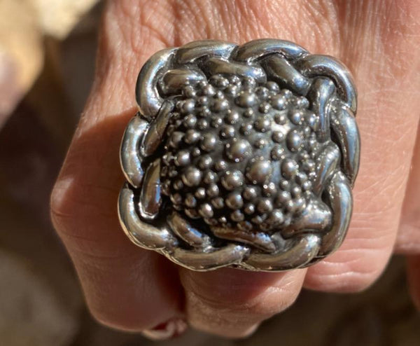 Dian Malouf Sterling Silver Caviar Ring (6-8 week production)