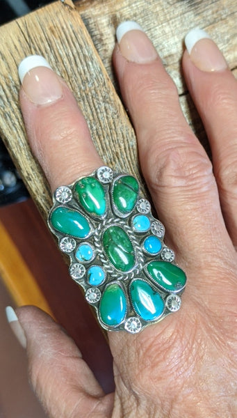 LT144 Multi Stone Turquoise Ring